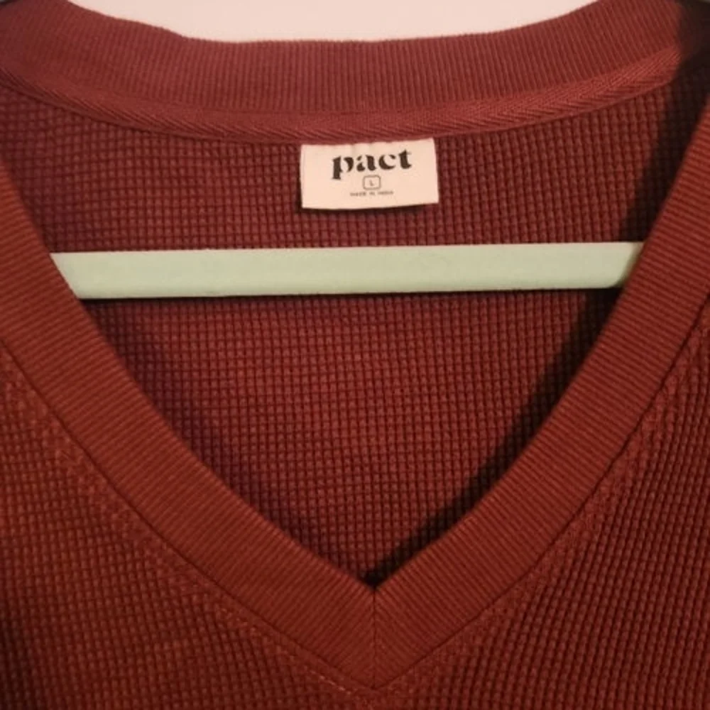 Pact Women's V-Neck Sweater in Rich Brown - Picture 3 of 8